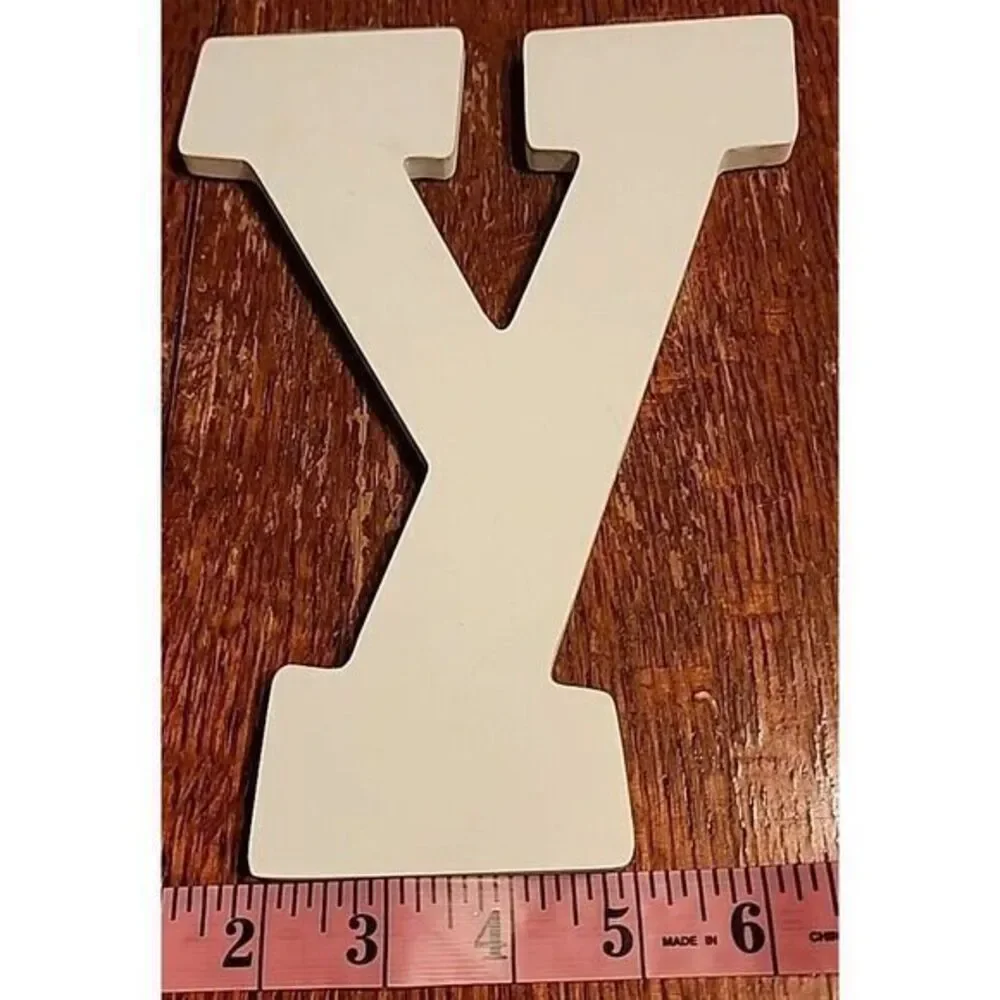 White Wood Letters 6 Inch, Wood Letters for DIY,‎ Party Projects (A)